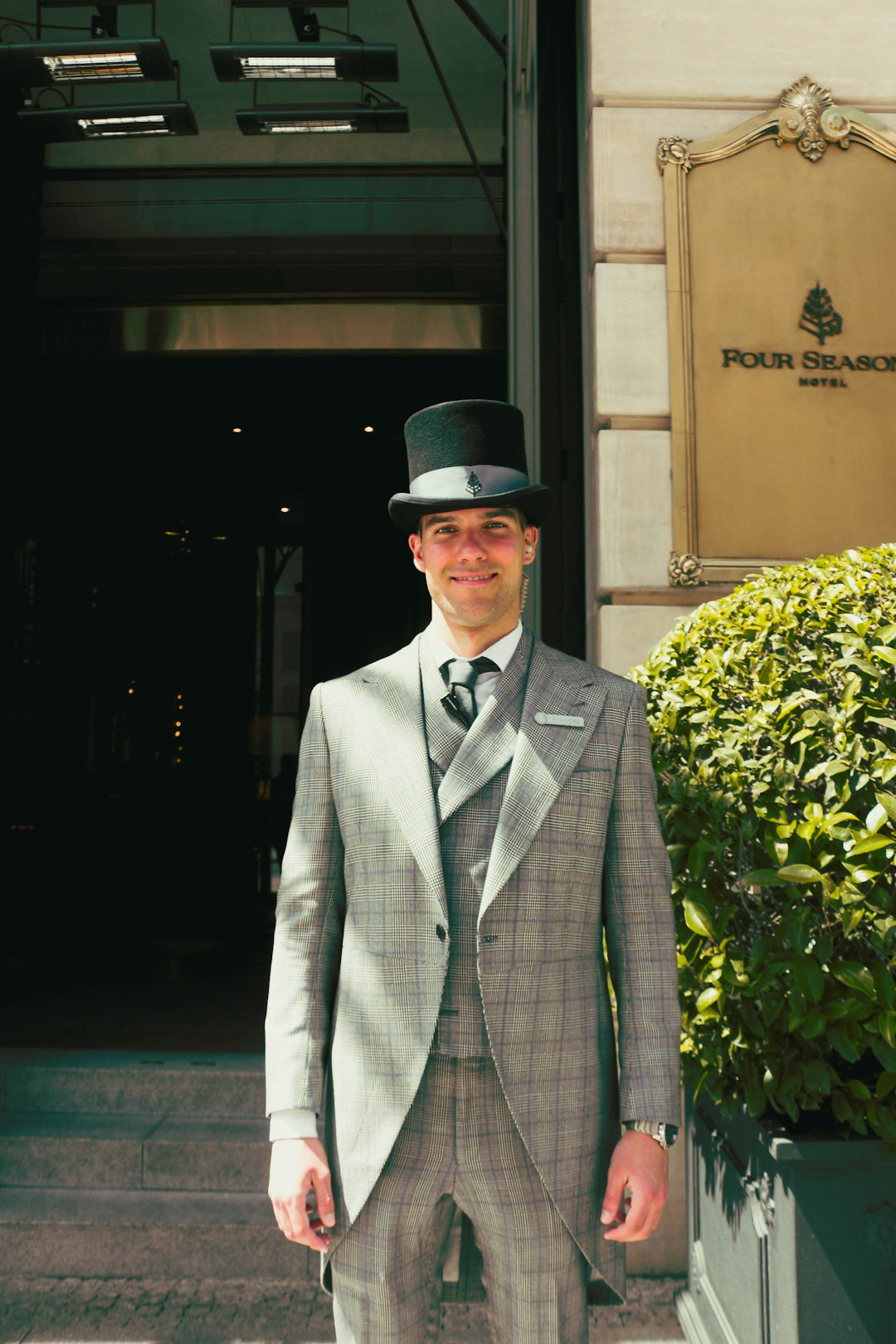 Hotel concierge welcoming guests